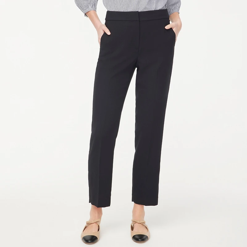 Tall crepe straight-leg cropped pant
