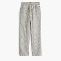 Linen-blend slim wide-leg drawstring pant