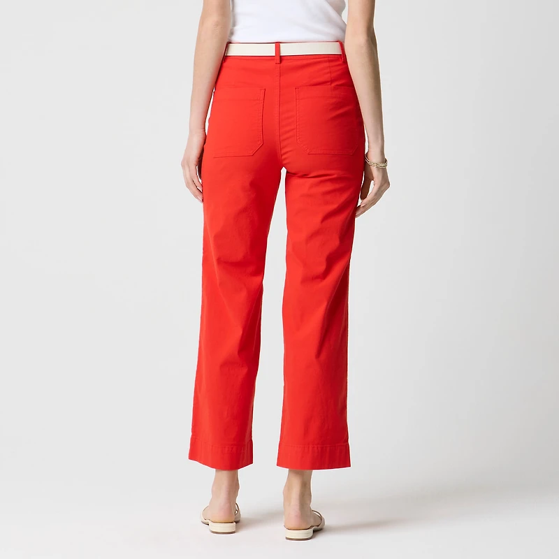 High-rise wide-leg cropped pant