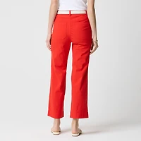 High-rise wide-leg cropped pant