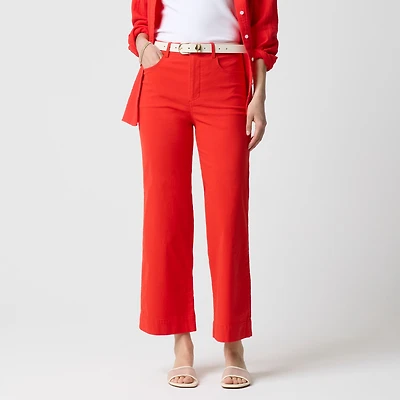 High-rise wide-leg cropped pant