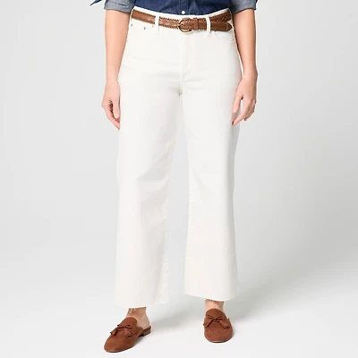 Curvy wide-leg cropped jean all-day stretch