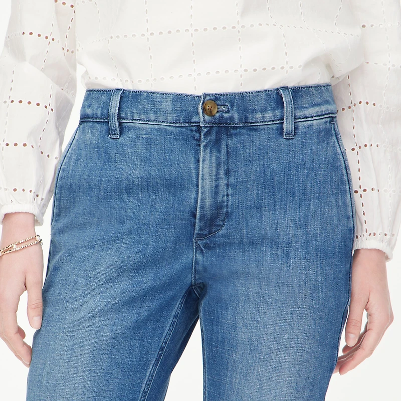 Lightweight cropped denim chino pant