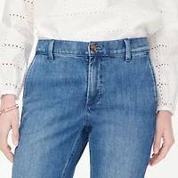 Lightweight cropped denim chino pant