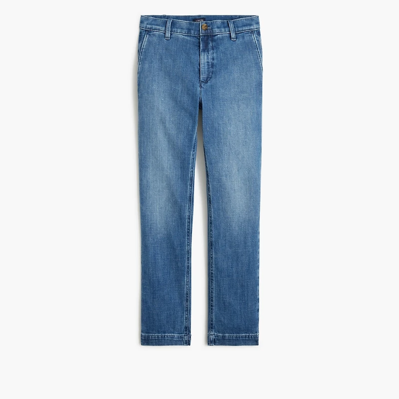 Lightweight cropped denim chino pant