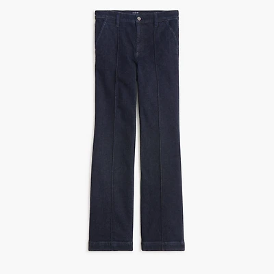 Slim wide-leg tall pintuck jean in all-day stretch