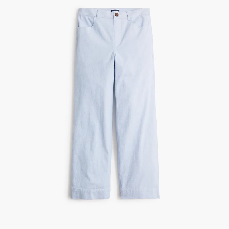 Striped high-rise wide-leg cropped pant