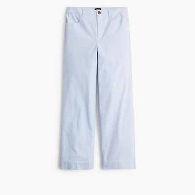 Striped high-rise wide-leg cropped pant