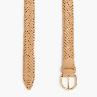 Woven leather belt