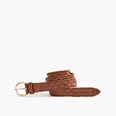 Woven leather belt