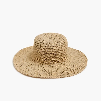 Crochet straw hat
