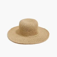 Crochet straw hat
