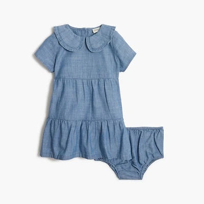 Baby & toddler girls' chambray collared shirt-dress