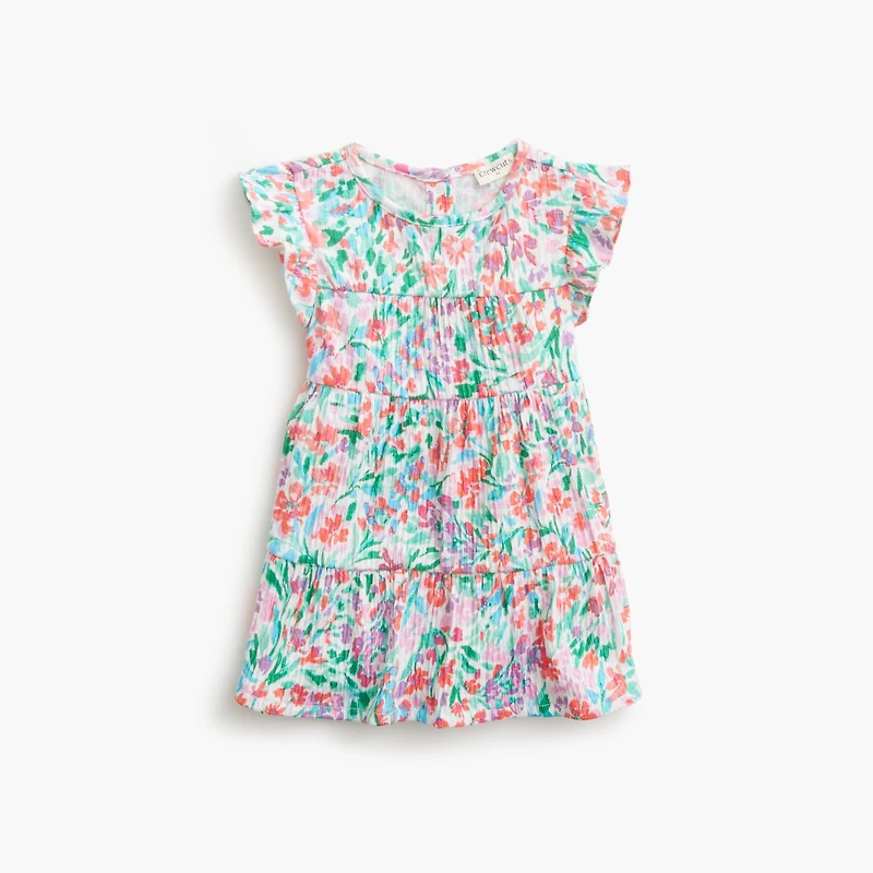 Baby & toddler girls' crinkle-knit ruffle dress