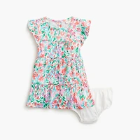 Baby & toddler girls' crinkle-knit ruffle dress