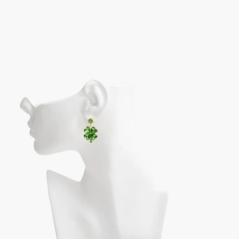 Four-leaf clover statement earrings
