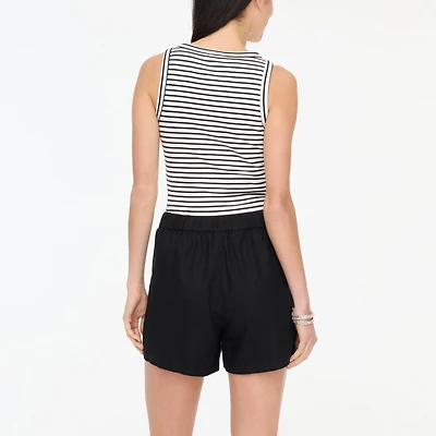 Linen-blend pull-on short