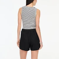 Linen-blend pull-on short