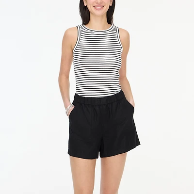 Linen-blend pull-on short