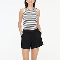 Linen-blend pull-on short