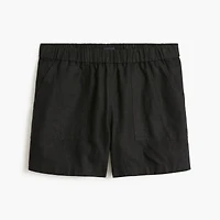 Linen-blend pull-on short