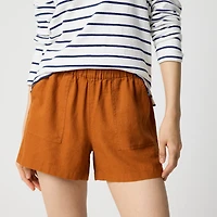 Linen-blend pull-on short