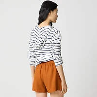 Linen-blend pull-on short