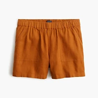 Linen-blend pull-on short