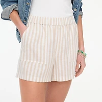 Linen-blend pull-on short