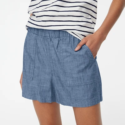 Chambray pull-on short