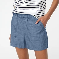Chambray pull-on short