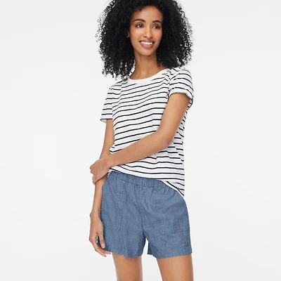 Chambray pull-on short