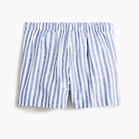 Linen-blend elastic-back short