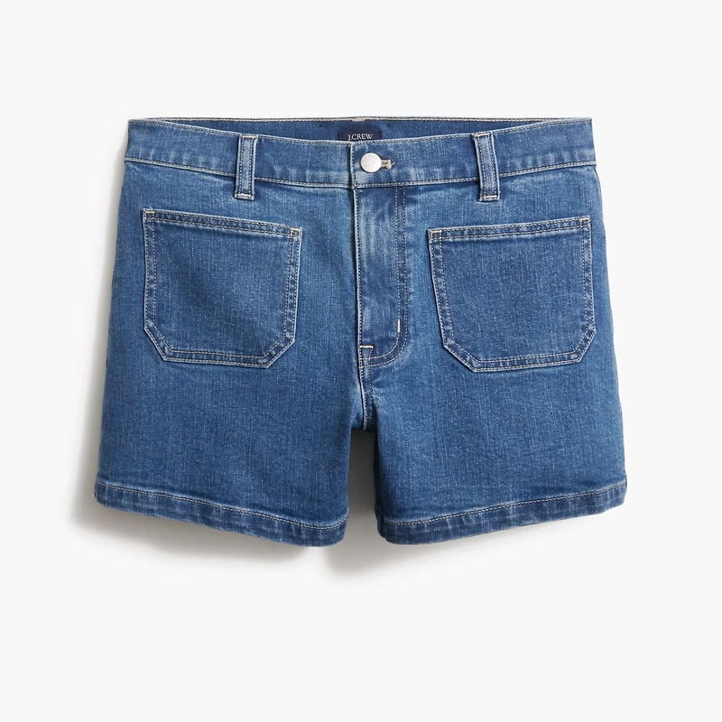 Sailor patch-pocket denim short