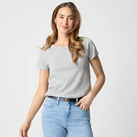 Short-sleeve girlfriend crewneck tee