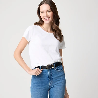 Short-sleeve girlfriend crewneck tee