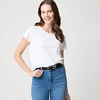 Short-sleeve girlfriend crewneck tee