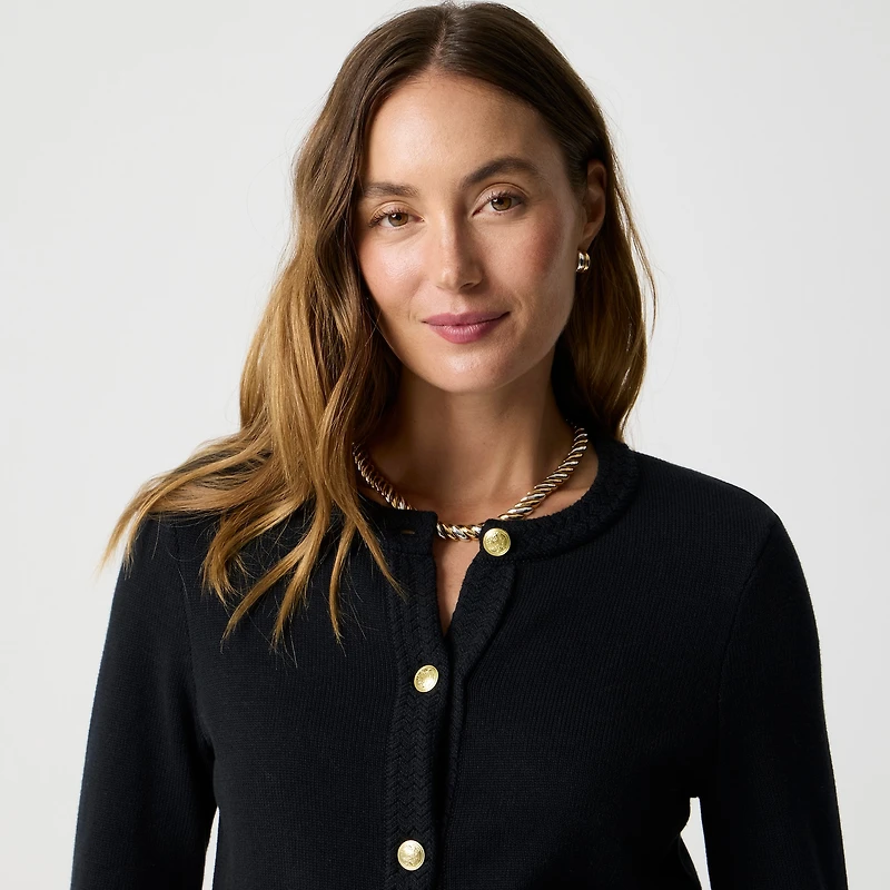 Cotton-blend cardigan sweater lady jacket