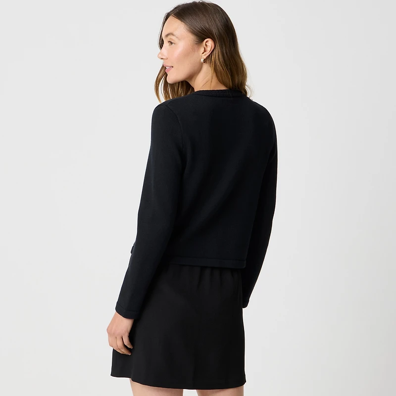 Cotton-blend cardigan sweater lady jacket