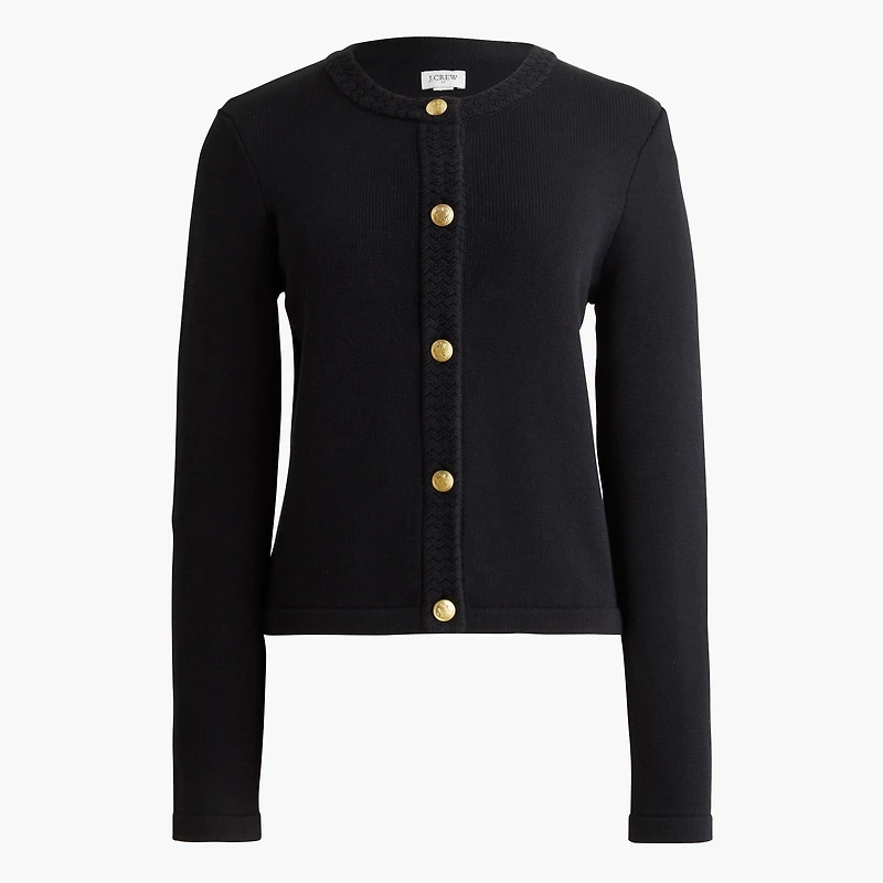 Cotton-blend cardigan sweater lady jacket