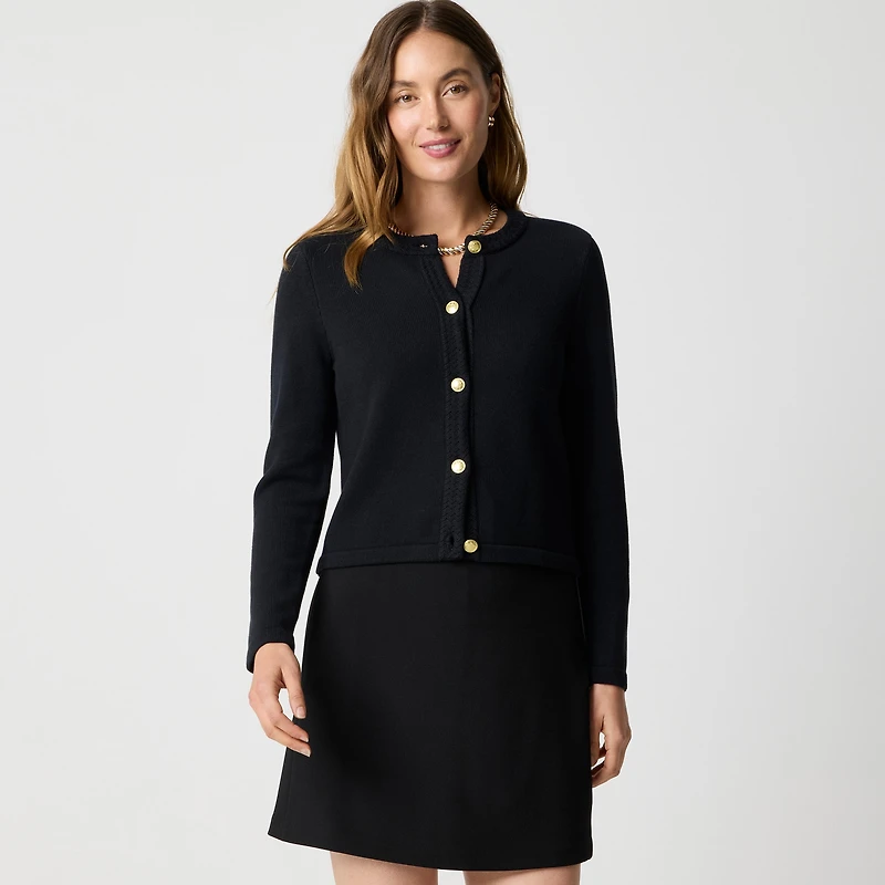 Cotton-blend cardigan sweater lady jacket