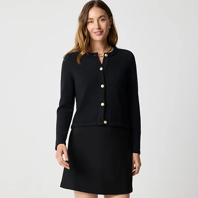 Cotton-blend cardigan sweater lady jacket