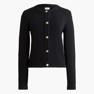 Cotton-blend cardigan sweater lady jacket