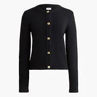 Cotton-blend cardigan sweater lady jacket