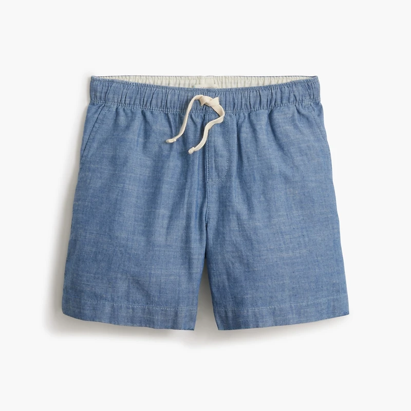 Boys' chambray drawstring dock short