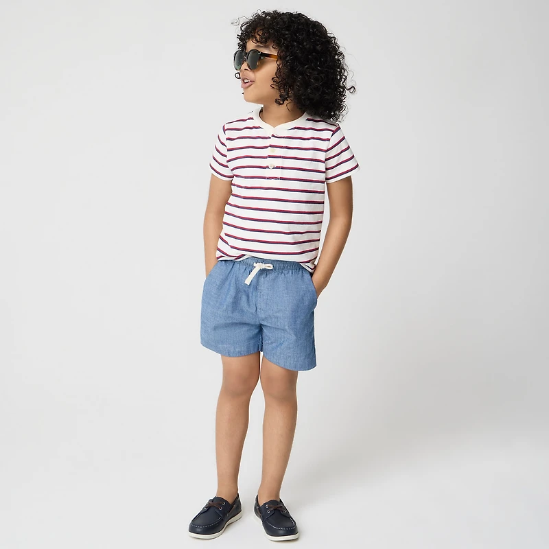 Boys' chambray drawstring dock short