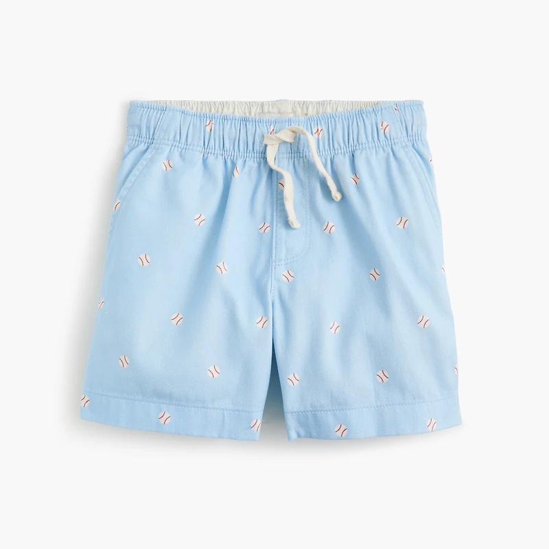 Boys' soft twill drawstring critter dock short