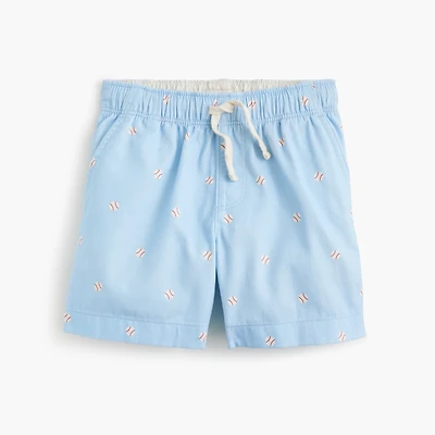Boys' soft twill drawstring critter dock short