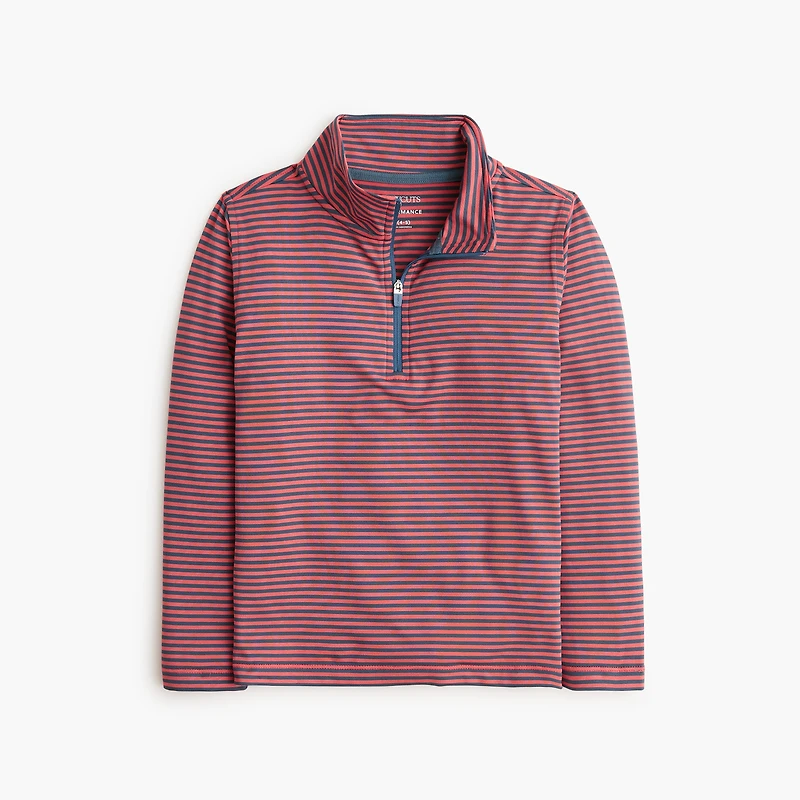 Boys' striped performance half-zip pullover