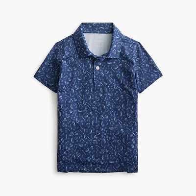 Boys' printed performance polo shirt